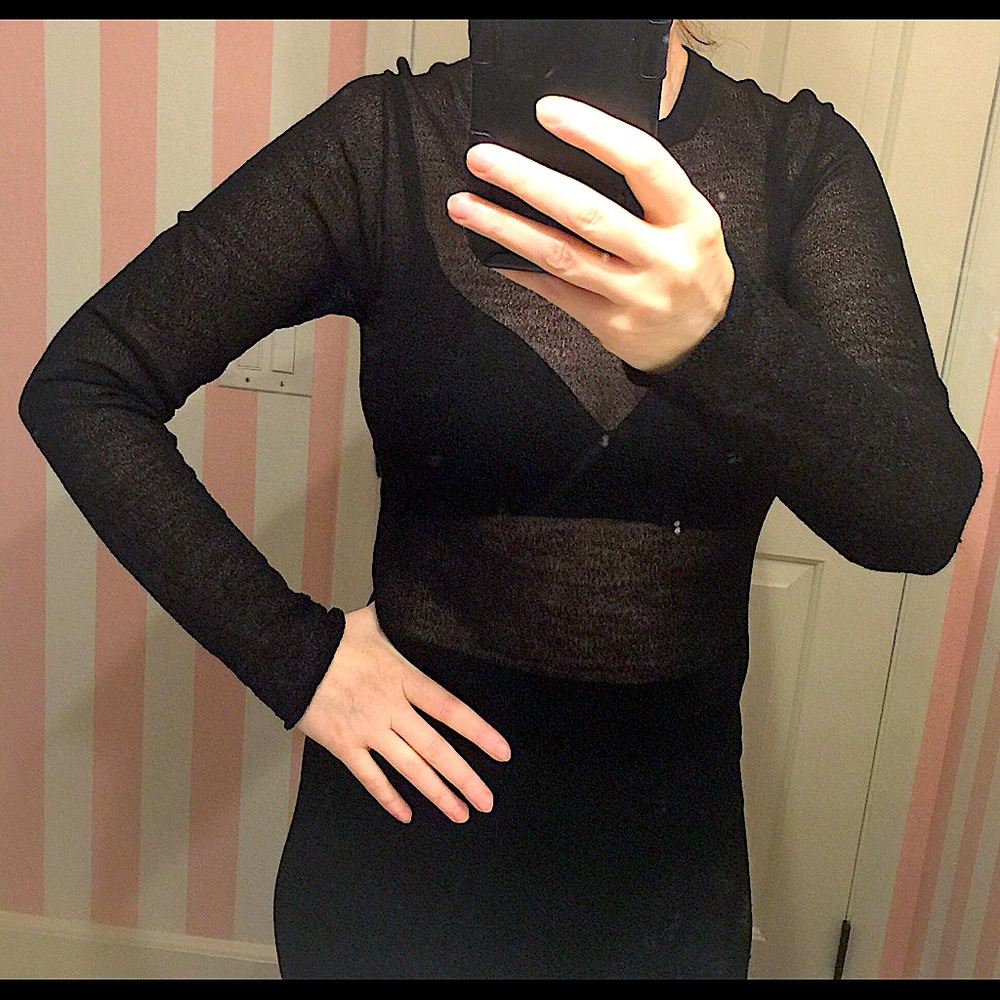 Louis Vuitton runway sheer little black dress m